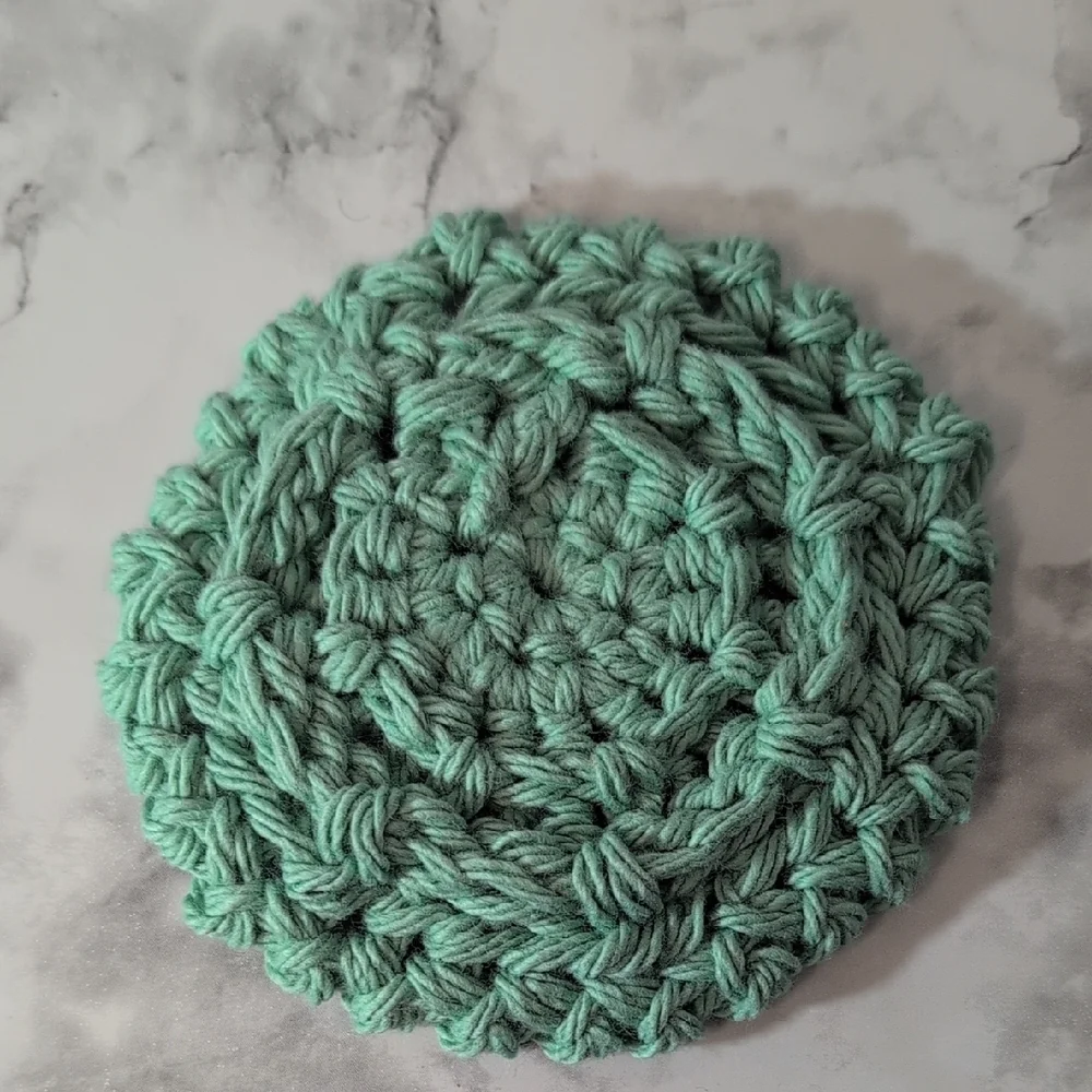Mint Green Wash Cloth And Facial Scrubbies Set